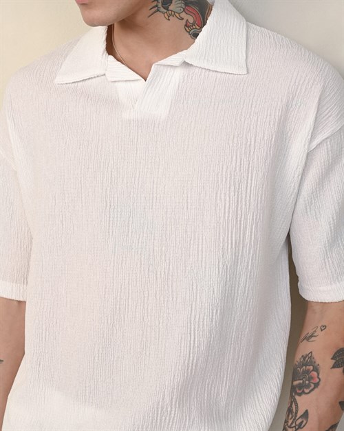 Wholesale Mens Ecru Polo T-Shirt