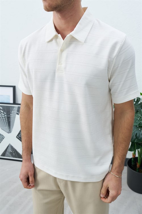 Wholesale Mens Ecru Polo T-Shirt