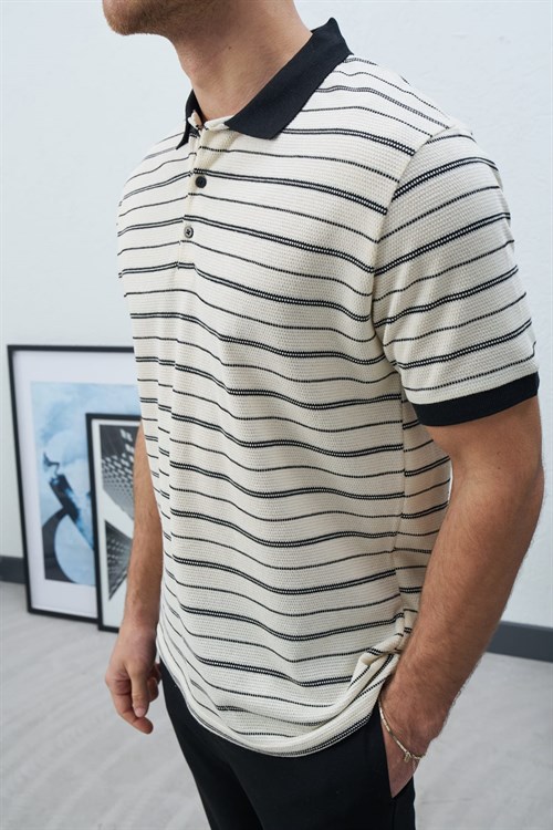 Wholesale Mens Ecru Polo T-Shirt