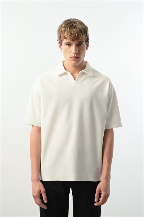 Wholesale Mens Ecru Polo T-Shirt