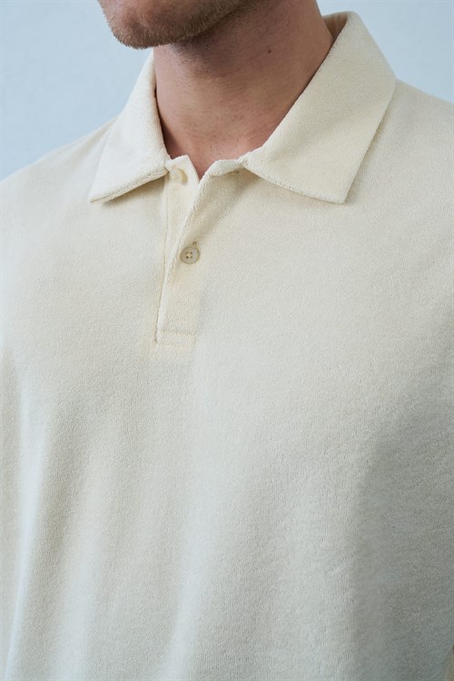 Wholesale Mens Ecru Polo T-Shirt