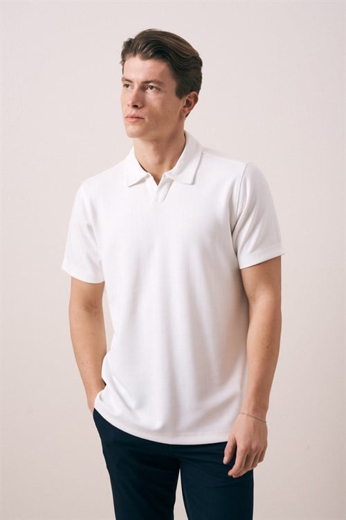 Wholesale Mens Ecru Polo T-Shirt