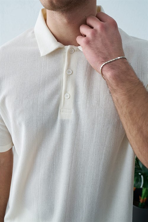 Wholesale Mens Ecru Polo T-Shirt