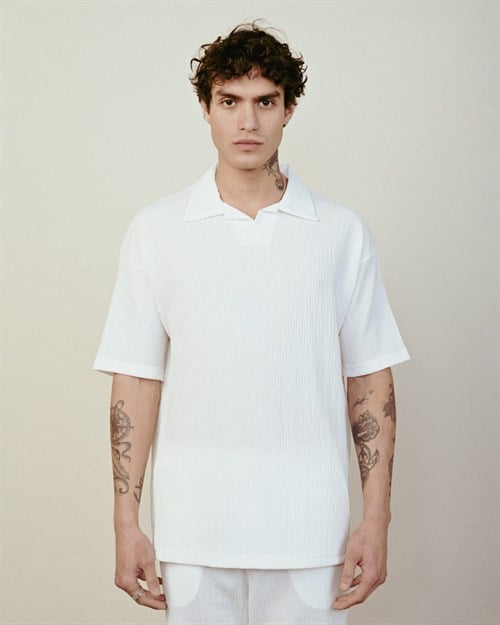 Wholesale Mens Ecru Polo T-Shirt