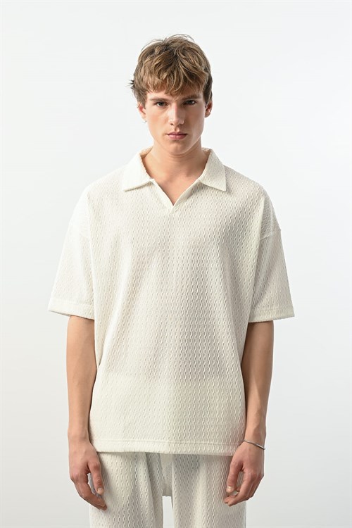 Wholesale Mens Ecru Polo T-Shirt