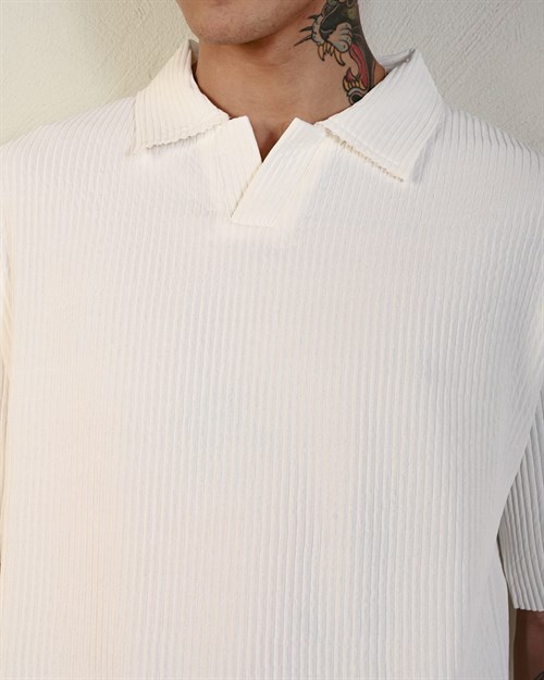 Wholesale Mens Ecru Polo T-Shirt