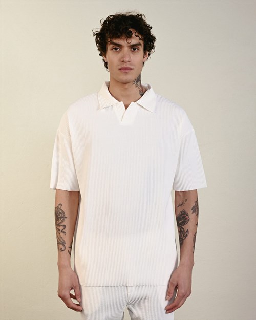 Wholesale Mens Ecru Polo T-Shirt