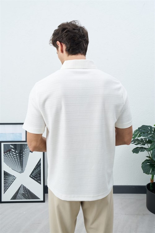 Wholesale Mens Ecru Polo T-Shirt