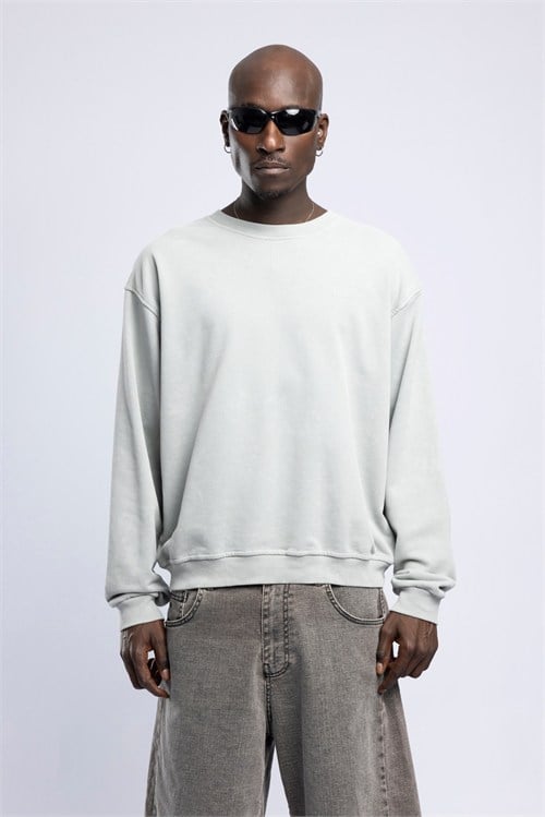 Wholesale Mens Ecru Printed Sweatshirt 