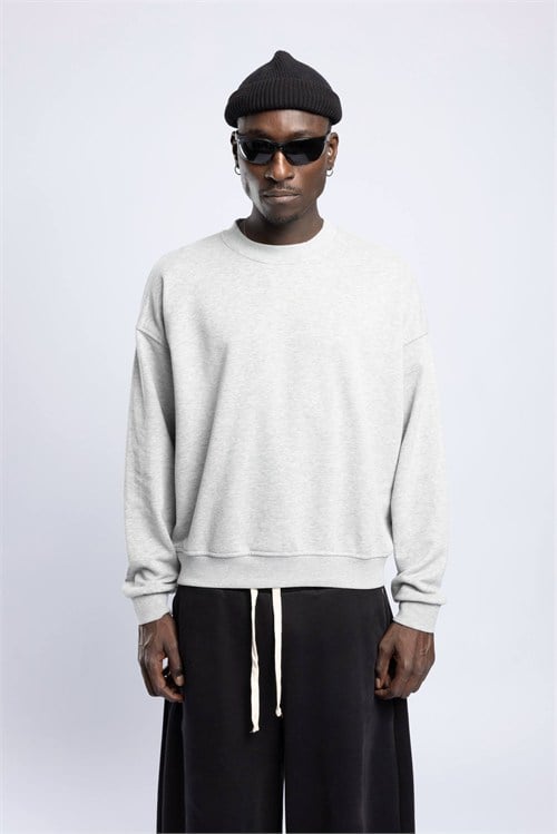 Wholesale Mens Ecru Printed Sweatshirt 