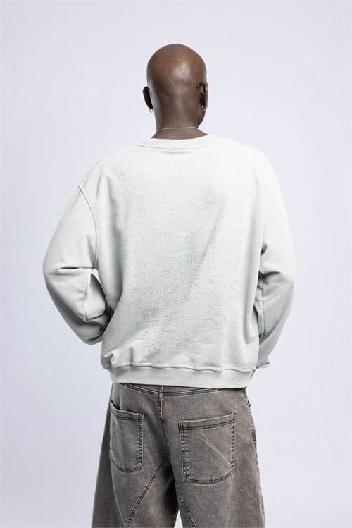 Wholesale Mens Ecru Printed Sweatshirt 