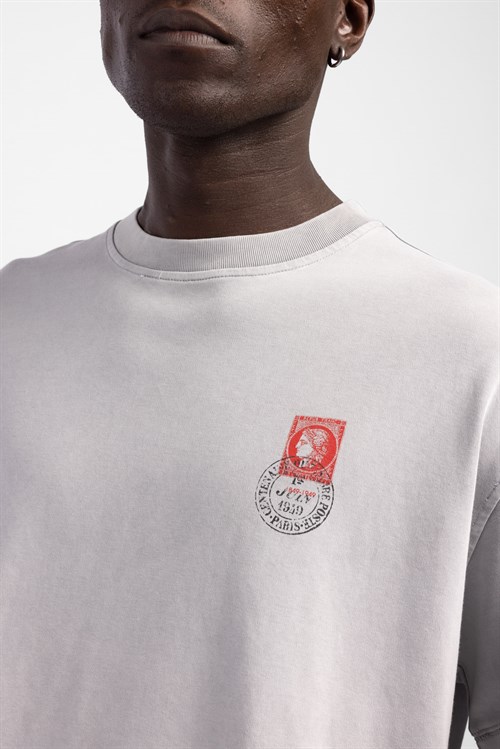 Wholesale Mens Ecru Printed T-shirt