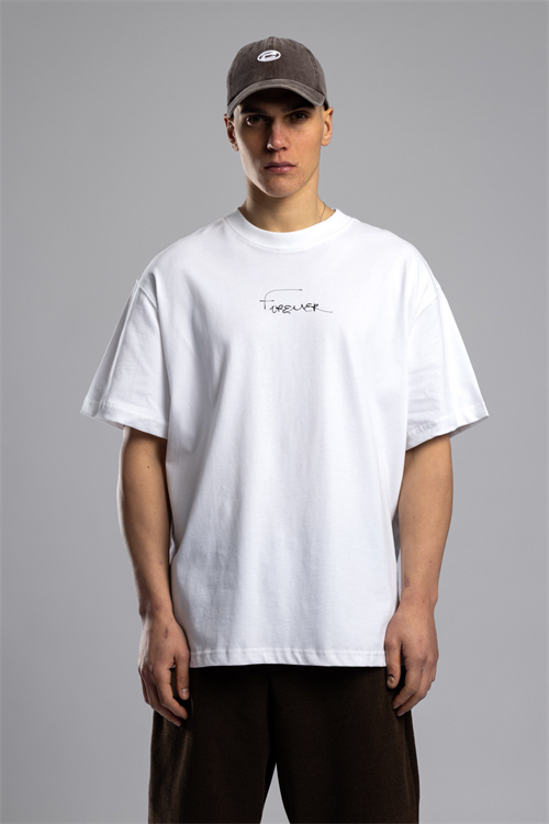 Wholesale Mens Ecru Printed T-shirt