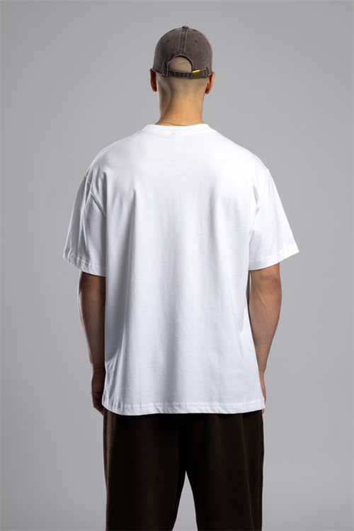 Wholesale Mens Ecru Printed T-shirt