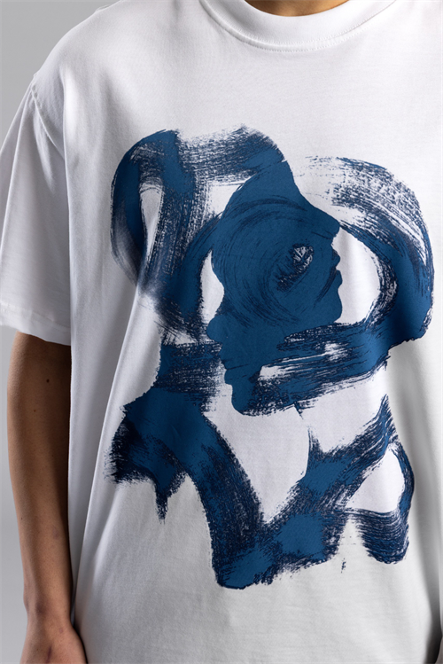 Wholesale Mens Ecru Printed T-shirt