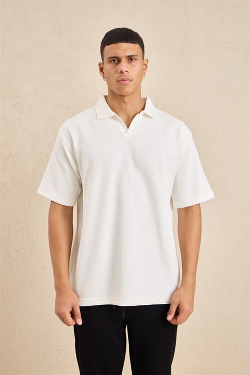 Wholesale Mens Ecru Regular Fit Polo Shirt
