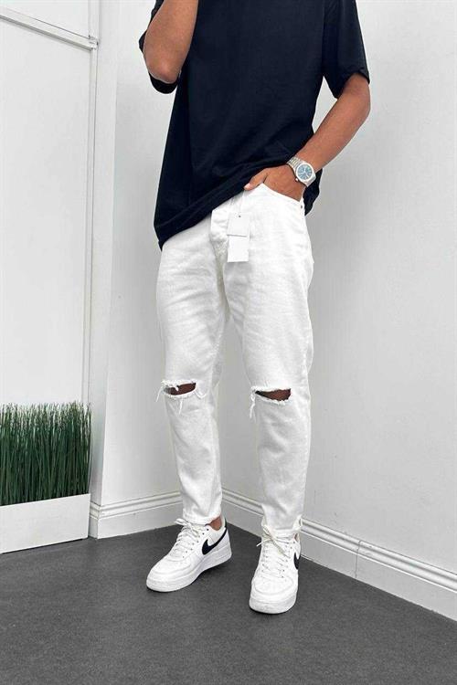 Wholesale Mens Ecru Relaxed Fit Jeans