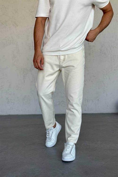 Wholesale Mens Ecru Relaxed Fit Jeans
