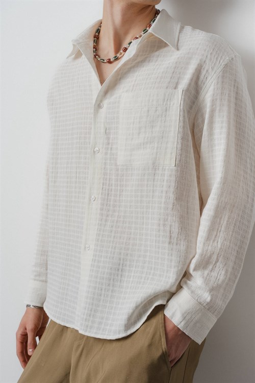 Wholesale Mens Ecru Shirt