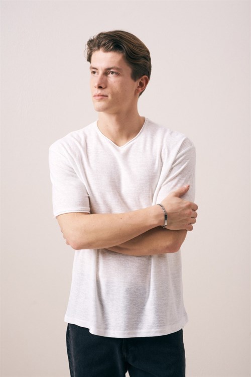 Wholesale Mens Ecru T-Shirt