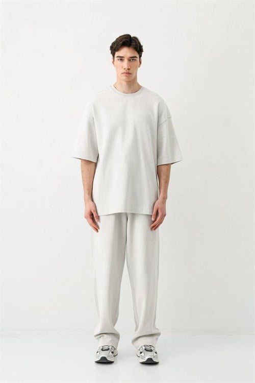 Wholesale Mens Ecru T-Shirt and Pants Set