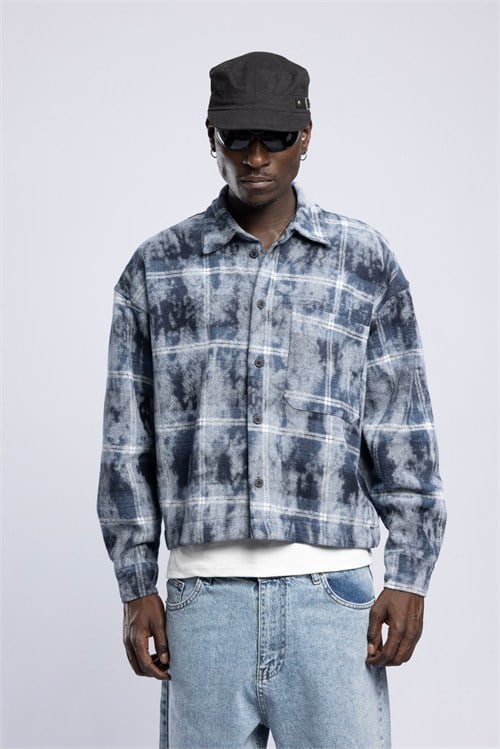 Wholesale Mens Blue Washed Shirt 