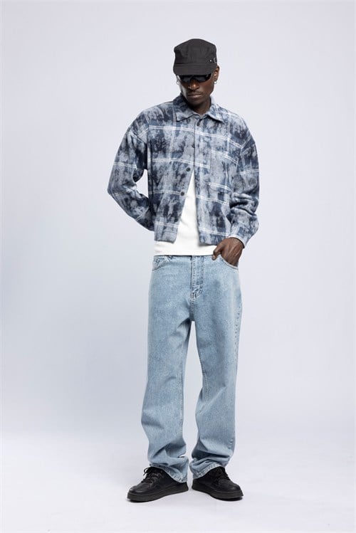 Wholesale Mens Blue Washed Shirt 