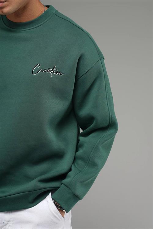 Wholesale Mens Emerald Green Oversized Sweatshirt 