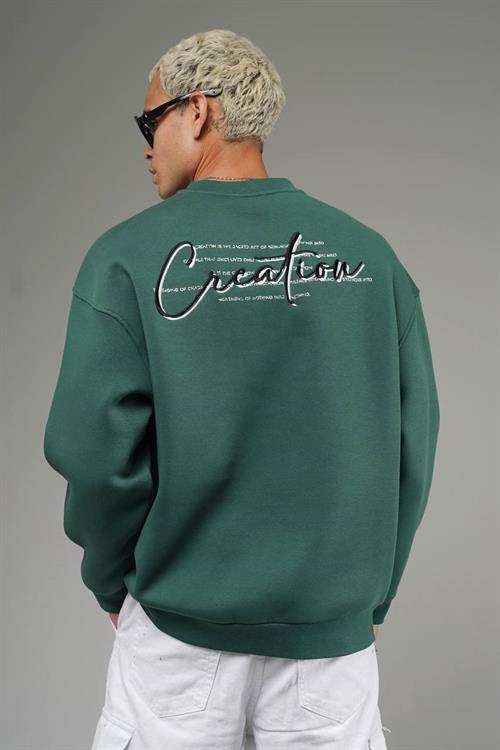 Wholesale Mens Emerald Green Oversized Sweatshirt 