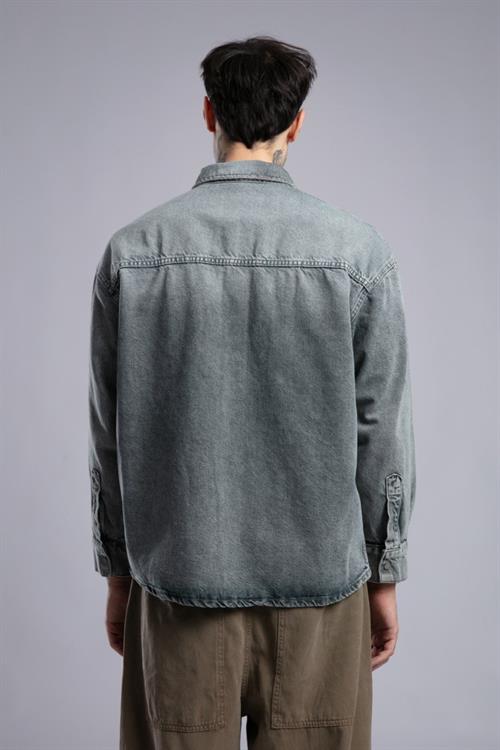 Wholesale Mens Gray Jean Shirt