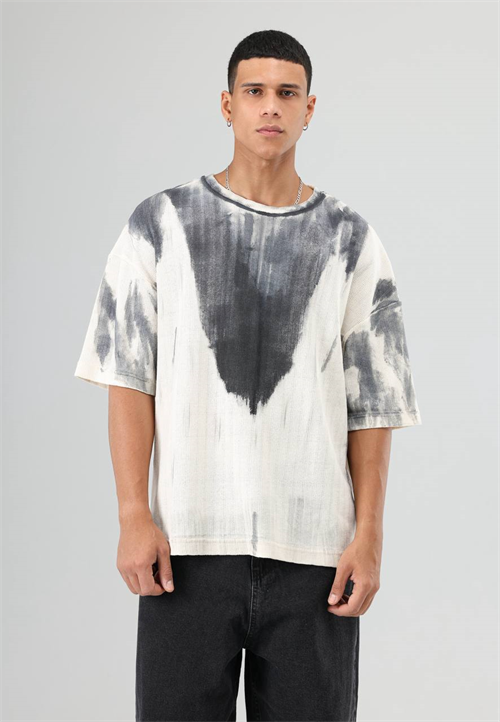 Wholesale Mens Gray Knit Crew-Neck T-Shirt