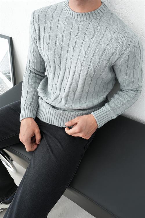 Wholesale Mens Gray Knit Sweater