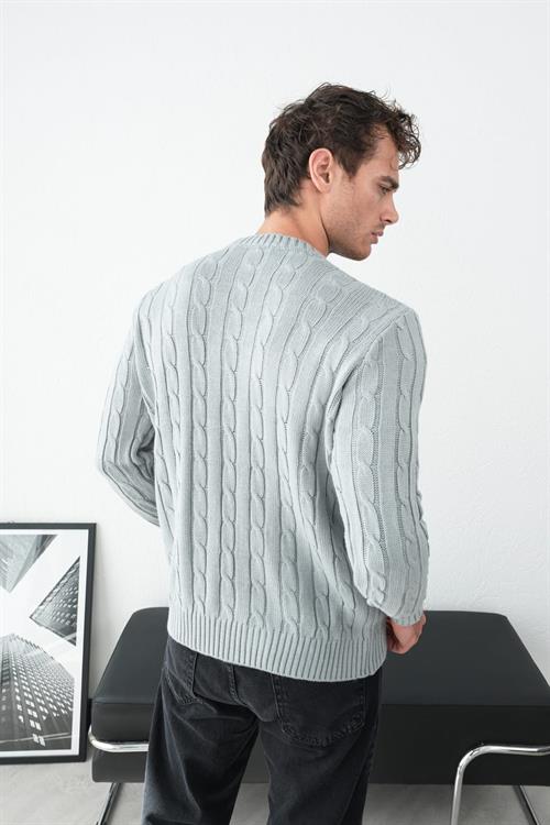 Wholesale Mens Gray Knit Sweater