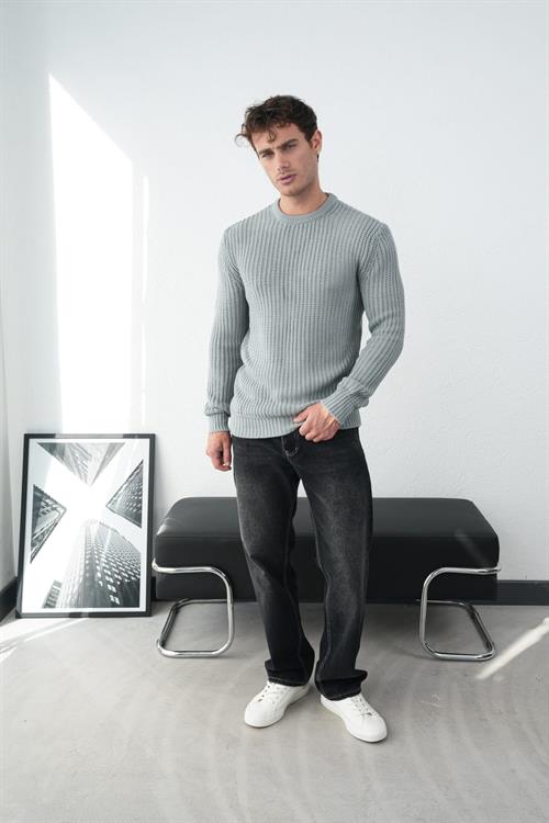 Wholesale Mens Gray Knit Sweater