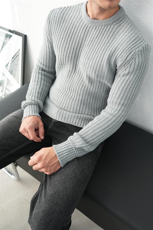 Wholesale Mens Gray Knit Sweater