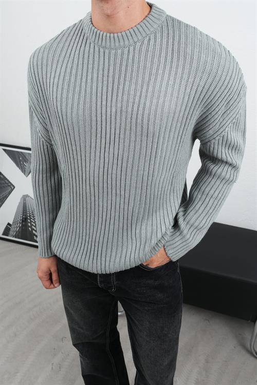 Wholesale Mens Gray Knit Sweater