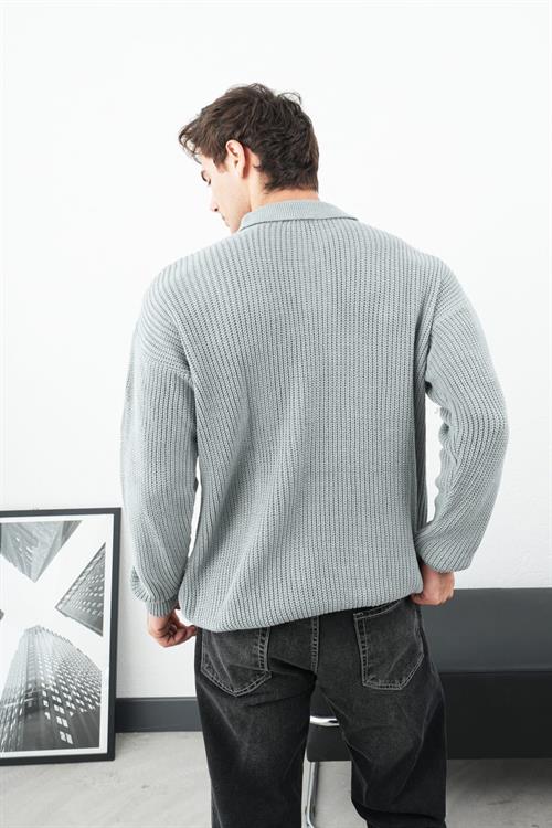 Wholesale Mens Gray Knit Sweater