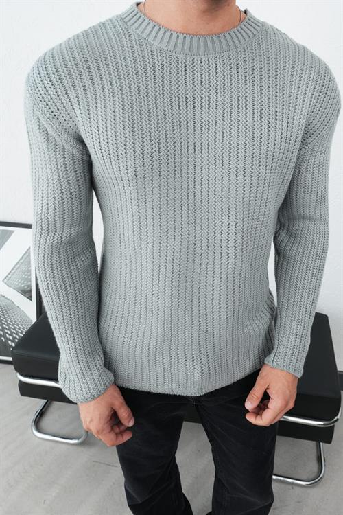 Wholesale Mens Gray Knit Sweater