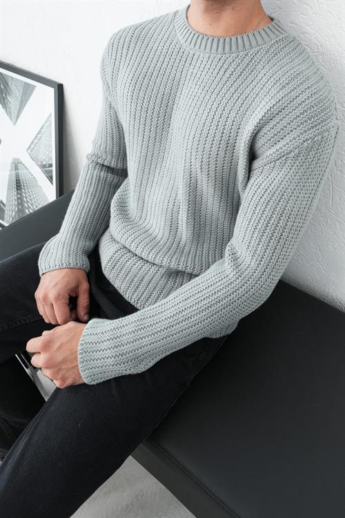 Wholesale Mens Gray Knit Sweater