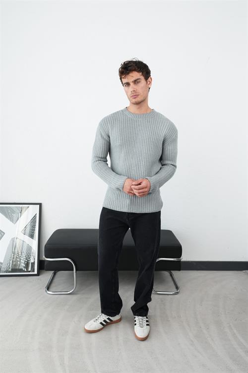 Wholesale Mens Gray Knit Sweater