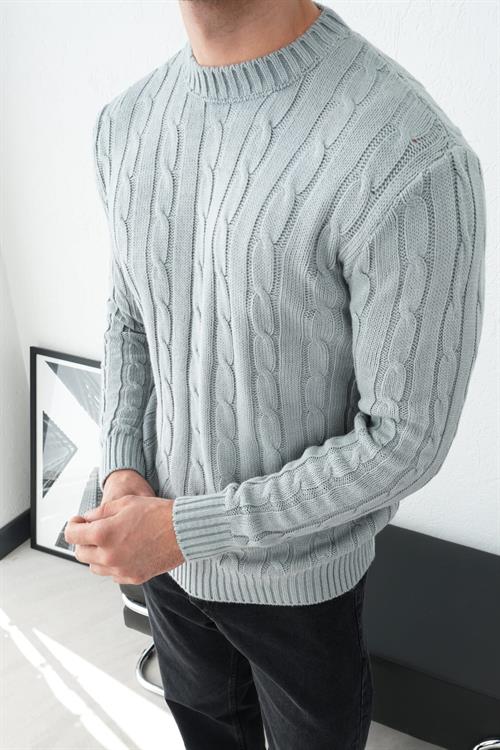 Wholesale Mens Gray Knit Sweater