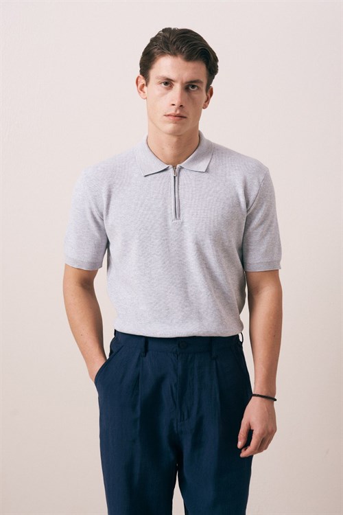 Wholesale Mens Gray Knit T-Shirt
