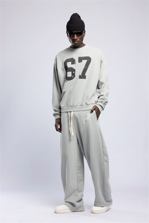 Wholesale Mens Gray Printed Sweatshirt 