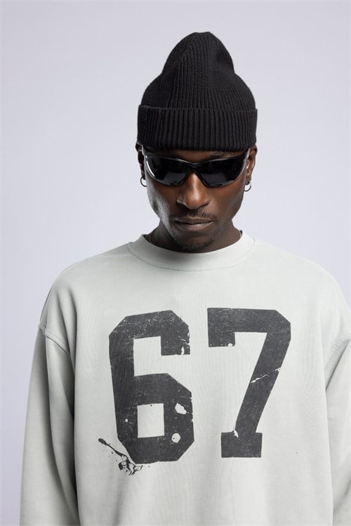 Wholesale Mens Gray Printed Sweatshirt 