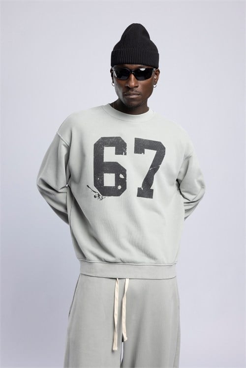 Wholesale Mens Gray Printed Sweatshirt 