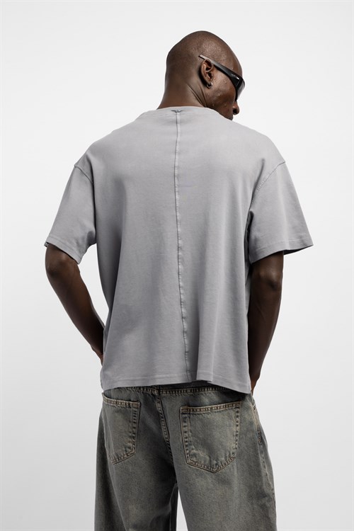 Wholesale Mens Gray Printed T-shirt