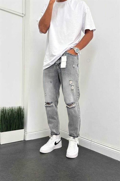Wholesale Mens Gray Relaxed Fit Jeans