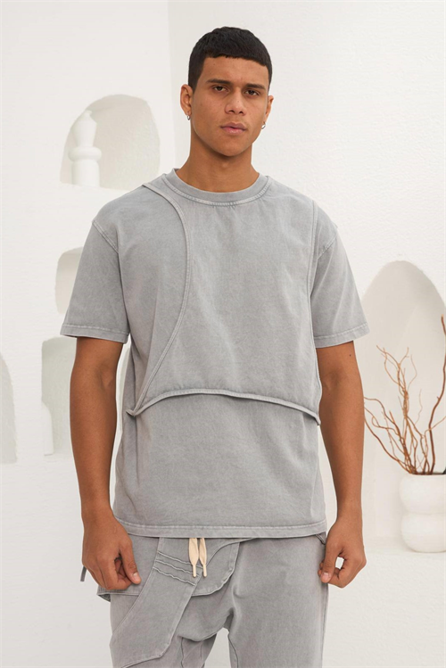 Wholesale Mens Gray T-Shirt and Pants Set