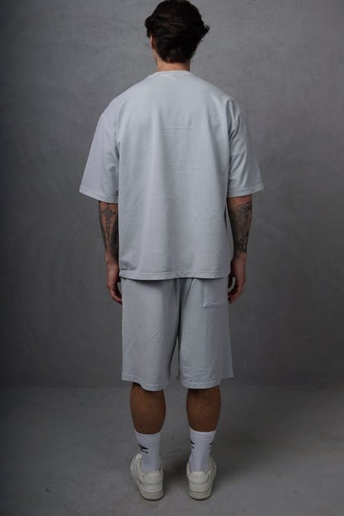 Wholesale Mens Gray T-Shirt and Shorts Set