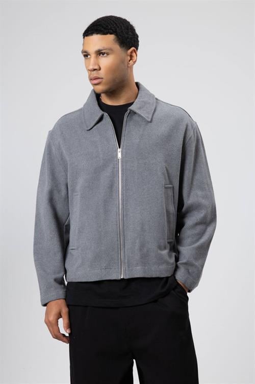 Wholesale Mens Gray Zip-Up Jacket 